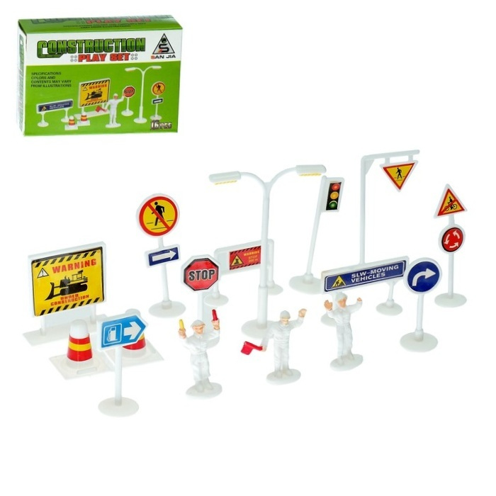 5 шт. Набор дорожных знаков Город , 16 элементов, в коробке - купить с ...