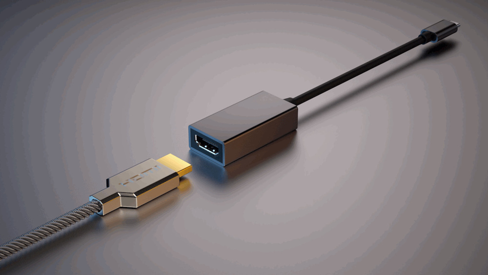 Адаптер - переходник Type-C - HDMI / 4K / 60 HZ, подключение к монитору ...