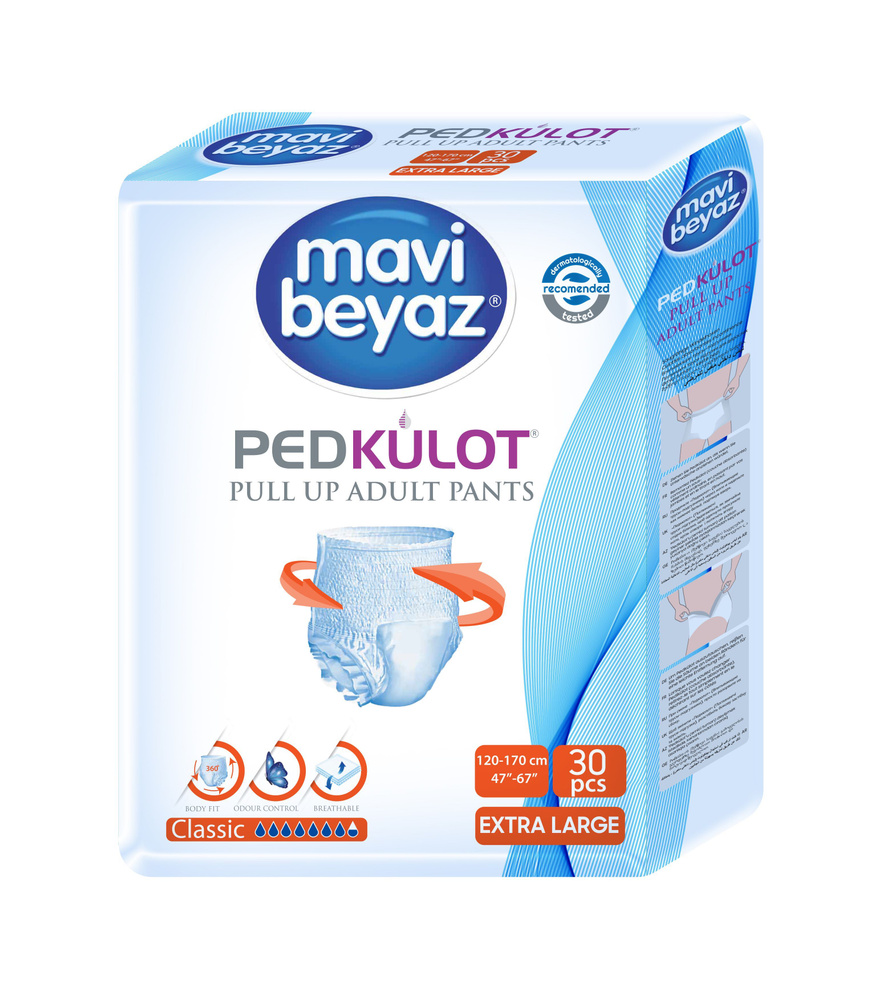 MAVI BEYAZ Подгузники-трусики для взрослых - XL 120-170см/30шт ...