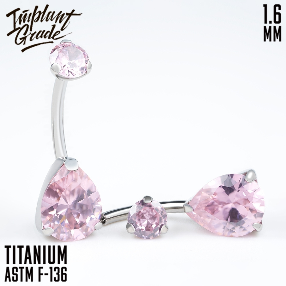 Пирсинг Implant Grade - банан в пупок Unusual Pink, титан 1.6 мм (14G ...