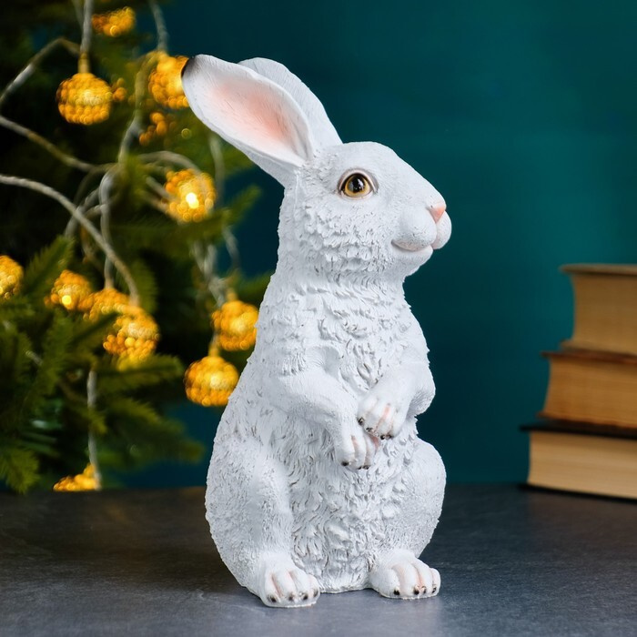 Садовая фигура "Зайка" белый, 12х9х21см, На газон - купить по низкой ...