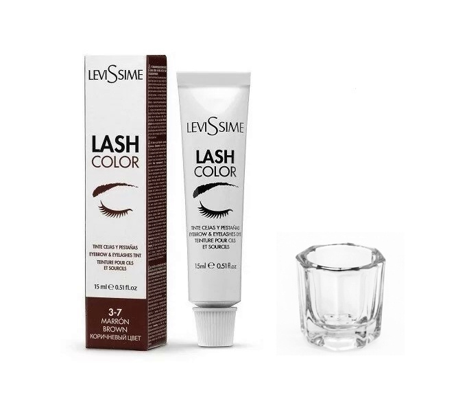 Краска для бровей и ресниц Brow (КОРИЧНЕВЫЙ 3.7) Lash Color LeviSsime ...