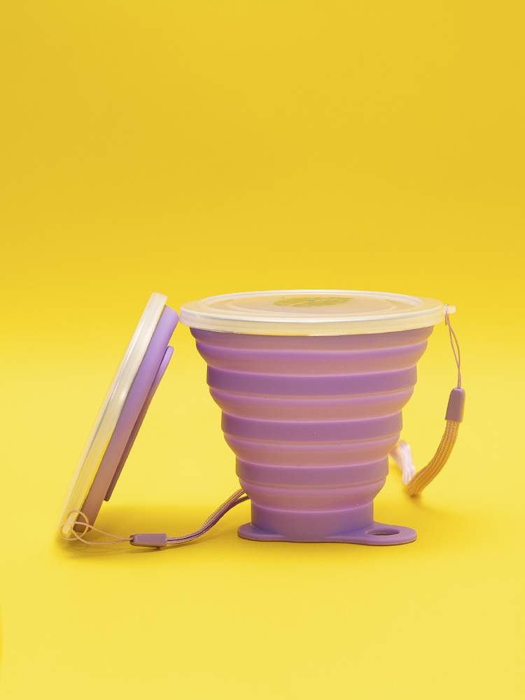 Стакан складной универсальный силиконовый многоразовый эко для воды ...