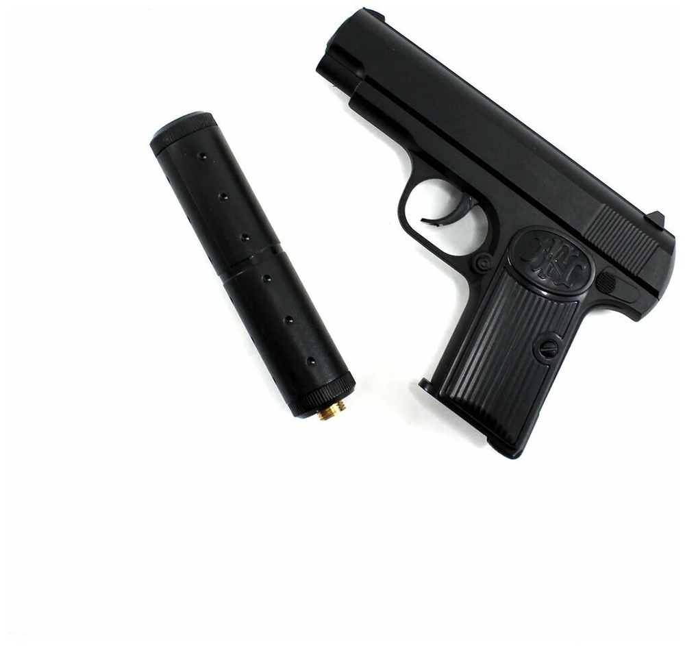 Пистолет с глушителем металлический игрушечный, для детей. - купить с ...