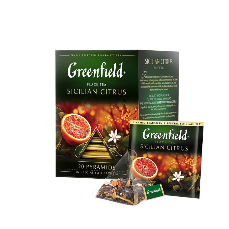 Чай Greenfield черный Sicilian Citrus, 20 пакетиков в упаковке #1