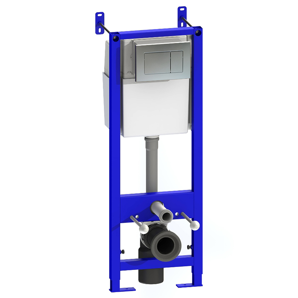Система инсталляции УКЛАД для унитаза с кнопкой цвета алюминий СИ 01.04 ...