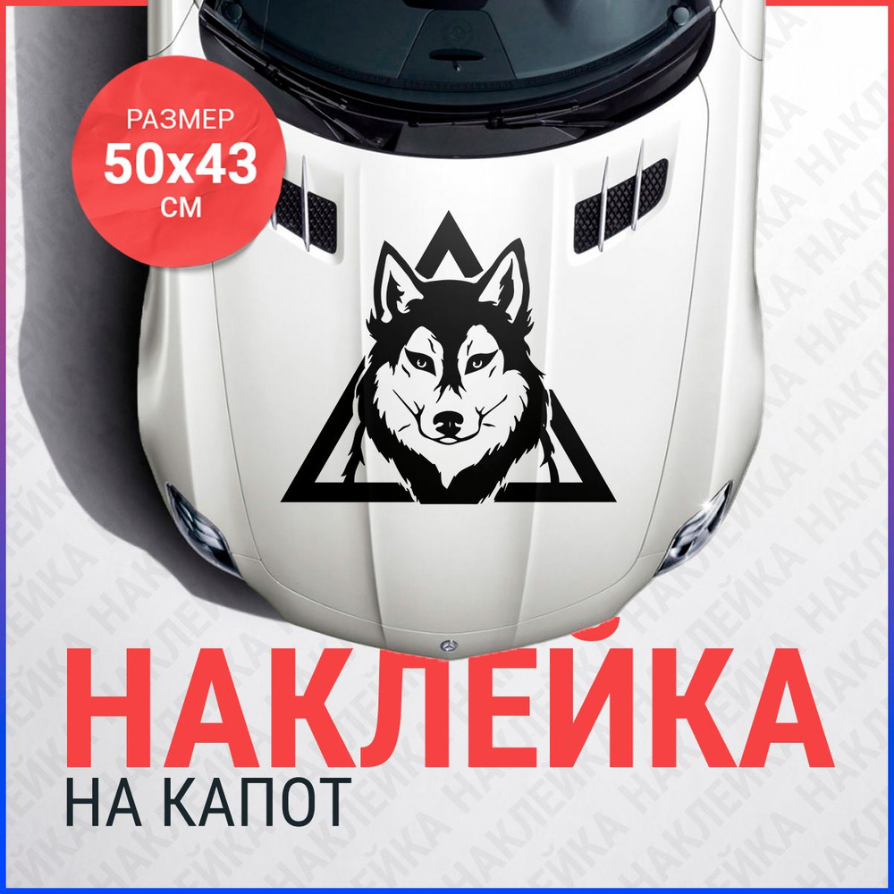 Наклейка на капот 50х43 Волк в треугольнике - купить по выгодным ценам в  интернет-магазине OZON (730711618)