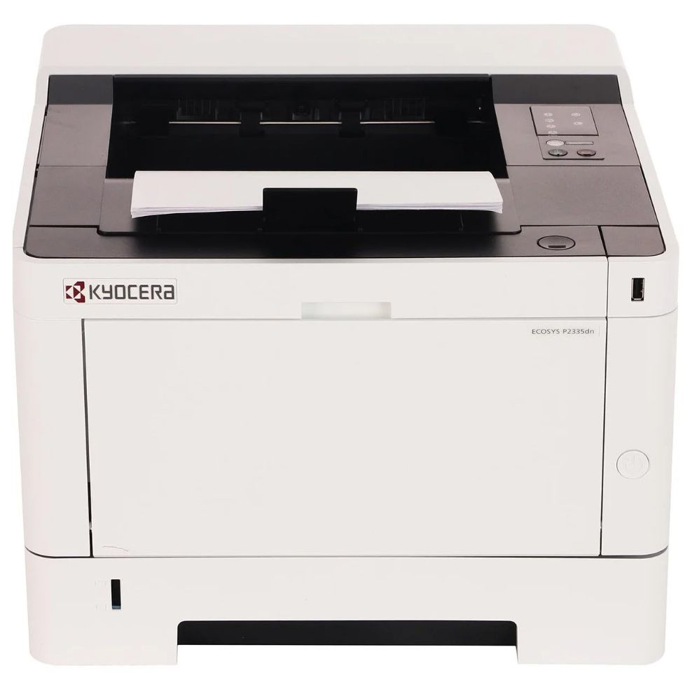 KYOCERA Принтер лазерный Ecosys P2335dn + Гарантия 12 месяцев +  Двусторонняя печать + Русское меню + Перезаправляемый картридж, белый,  черный