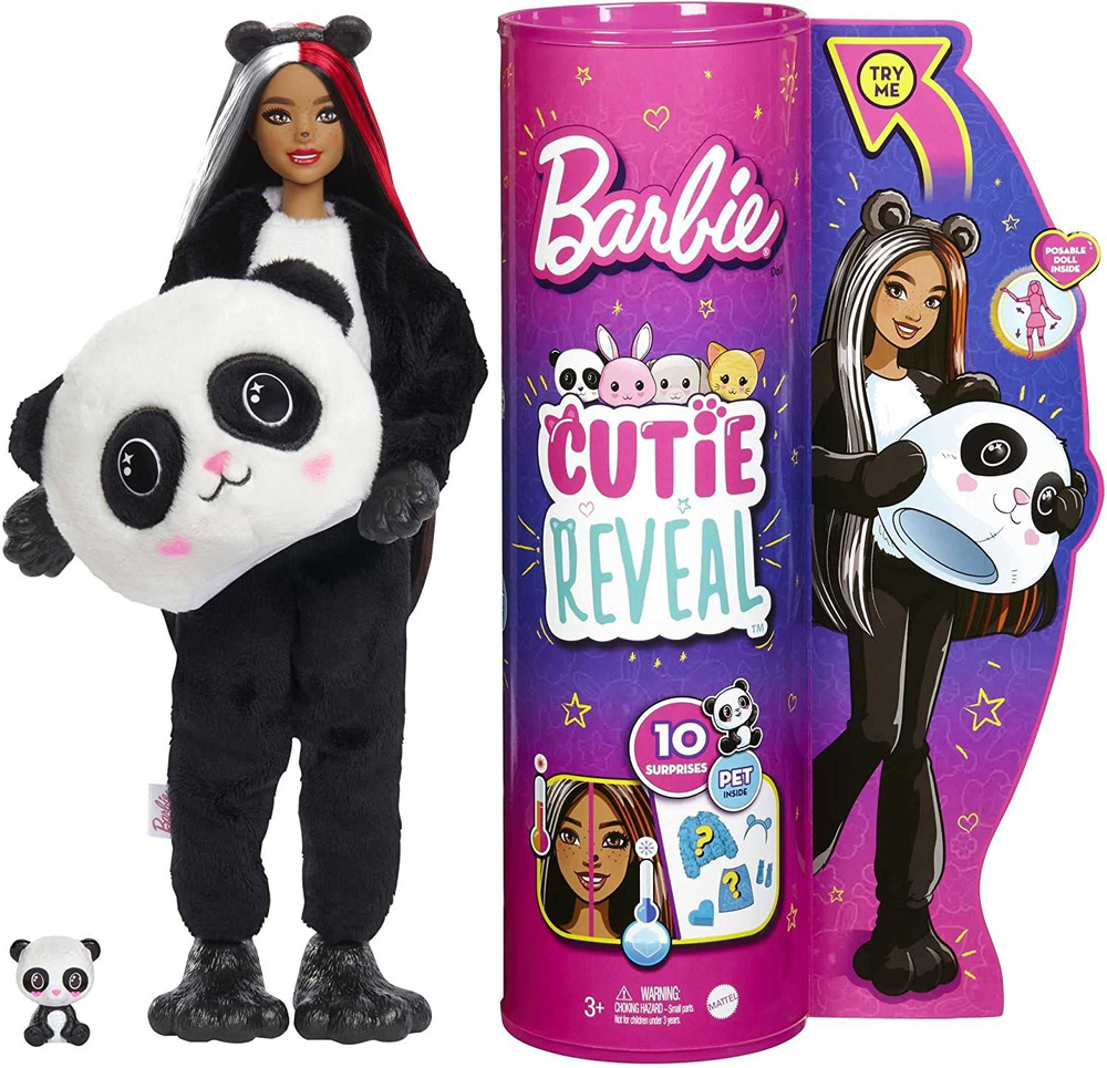 Кукла Barbie, кукла Cutie Reveal Panda Plush Costume с 10 сюрпризами -  купить с доставкой по выгодным ценам в интернет-магазине OZON (1340092650)