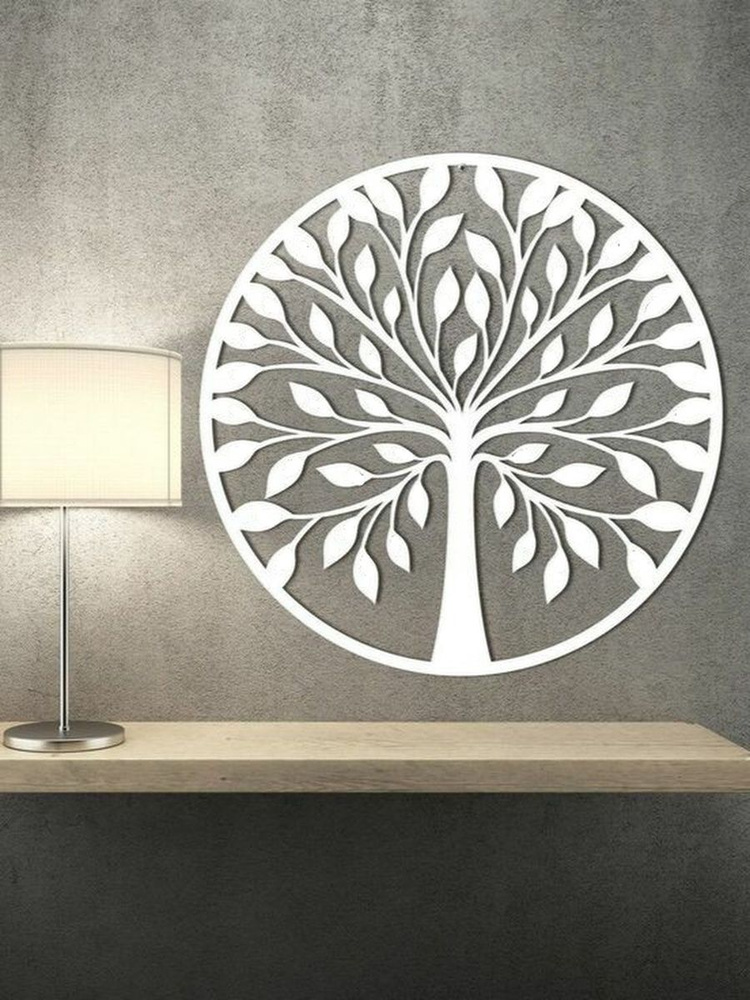 Панно настенное "Дерево круглое" из дерева для интерьера. Декор для дома на стену  #1