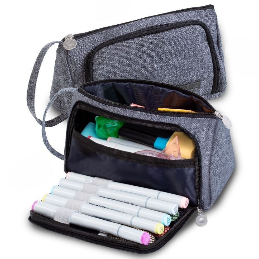 Пенал школьный для мальчиков и девочек подростков Magic Box серый - купить с доставкой по выгодным ценам в интернет-магазине OZON (242039886)