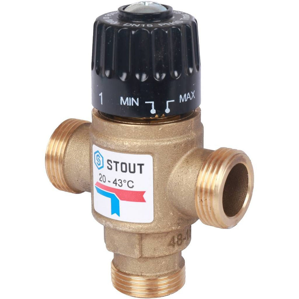 Термостатический смесительный клапан STOUT SVM-0120-164320 для систем отопления и ГВС 3/4" НР  20-43С #1