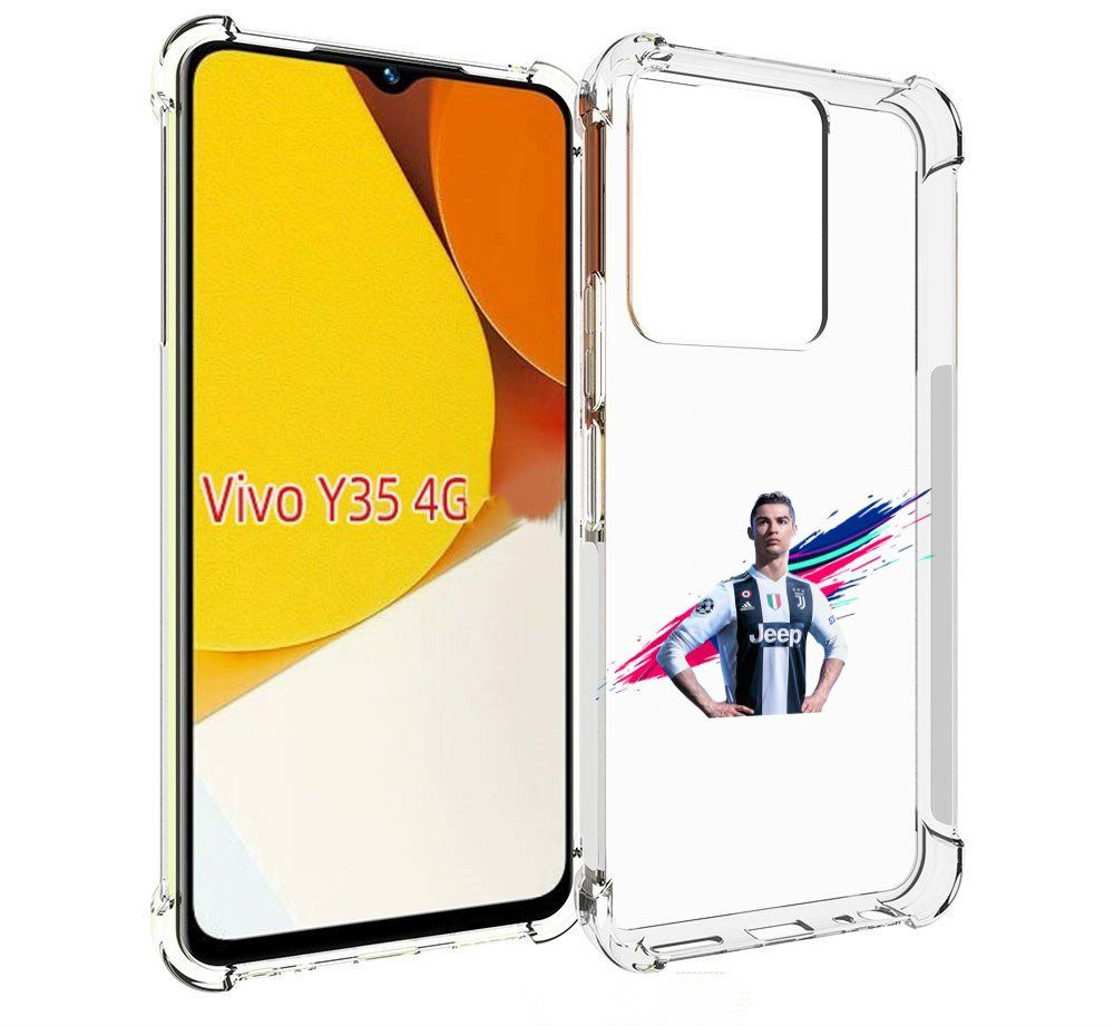 Чехол-бампер MyPads для Vivo Y35 4G 2022 / Vivo Y22 с рисунком fifa-Криштиану-Роналду  мужской, противоударный, силиконовый, с выступами и усиленными углами для  защиты камеры - купить с доставкой по выгодным ценам в