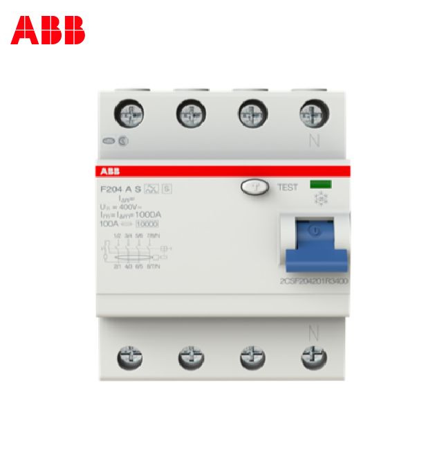 Выключатель дифференциальный УЗО ABB F204 A S-40/0,3 4Р тип A S селективное 40A 300mA  #1