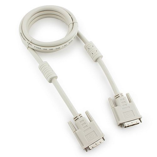 Кабель DVI-D single link Cablexpert CC-DVI-6C, 19M/19M, 1.8м, серый, экран, феррит.кольца, пакет  #1