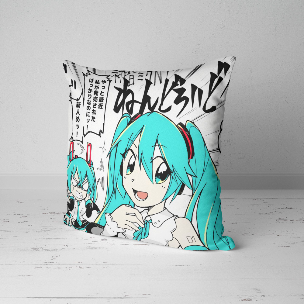 Подушка декоративная 45х45см девушка / Хацуне Мику / Аниме / Hatsune Miku  Vocaloid 45x45 - купить по низкой цене в интернет-магазине OZON (850367602)