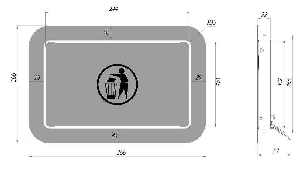 Крышка для мусорного контейнера, 1 шт, серый металлик купить по ...