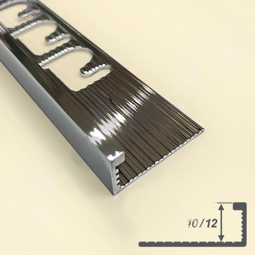 Профиль для плитки Хромированный латунный L-образный 10-12 мм PRO, арт ...