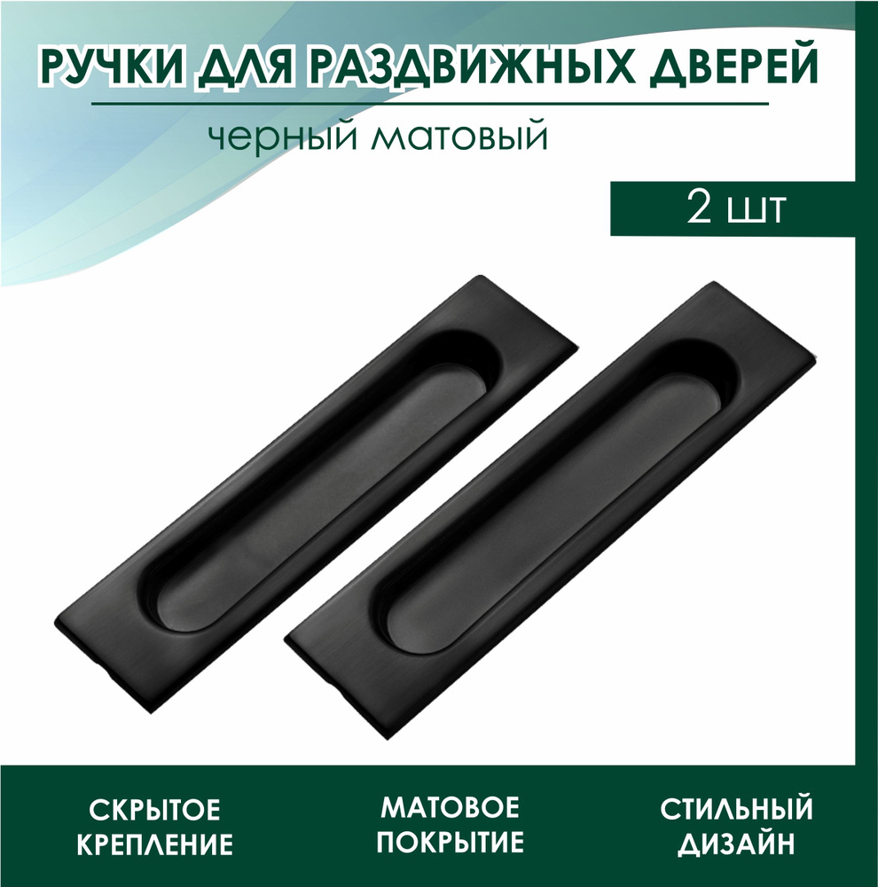 Ручки купе для раздвижных дверей SLIDING DOOR SYSTEM SDS 020 черный матовый  #1