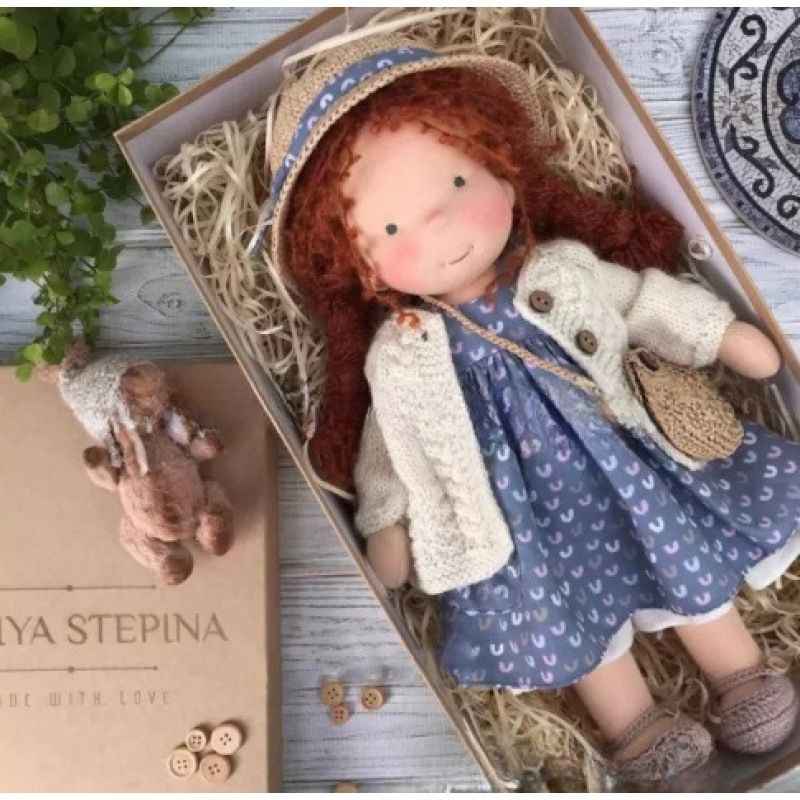 Тряпичная кукла, 28 см, подарок для детей, в подарочной коробке купить ...