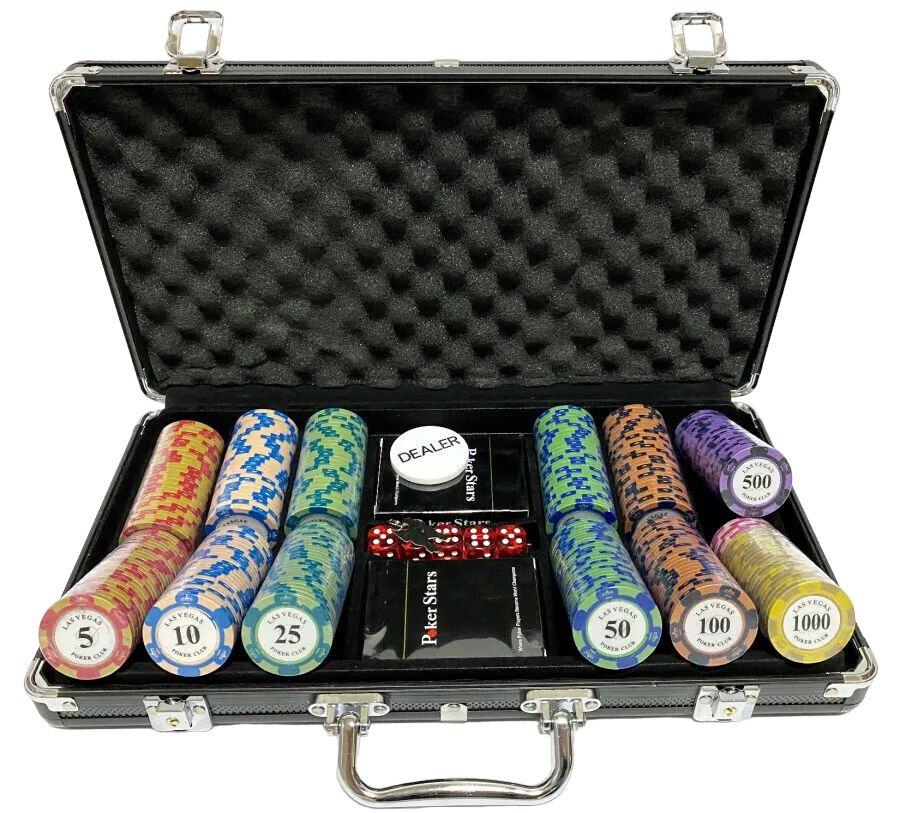 Набор для покера "Las Vegas" на 300 фишек, 14гр, в алюминиевом кейсе ...