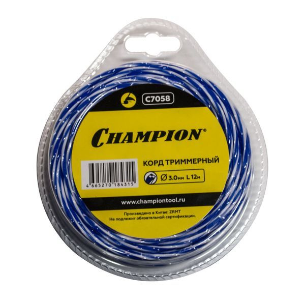 Корд триммерный (леска) CHAMPION Sky-cutter 3.0 мм* 12 м (витой квадрат) C7058  #1