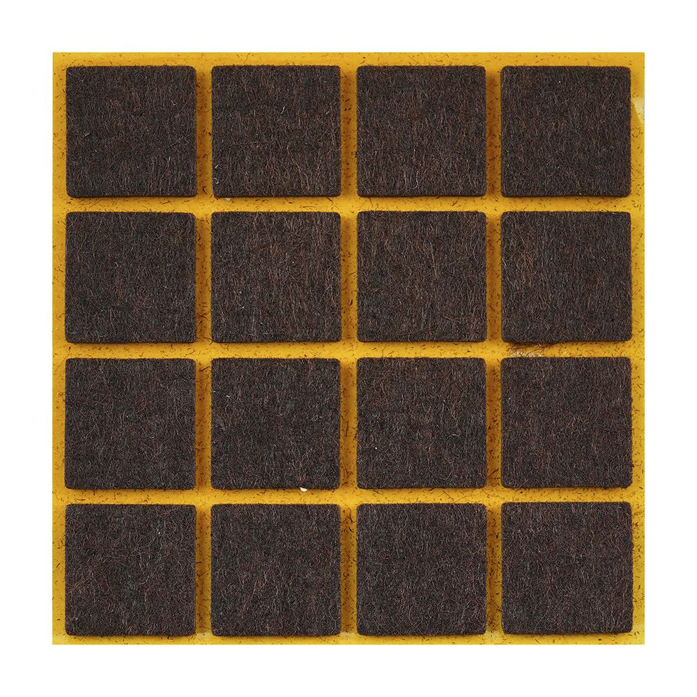 Подпятники фетровые FIXBERG самоклеящиеся, 20х20 мм, коричневые, 16 шт./уп.  #1