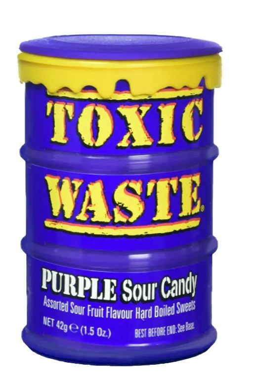Кислые леденцы Toxic Waste Purple 42гр фиолетовая бочка (виноград)  #1
