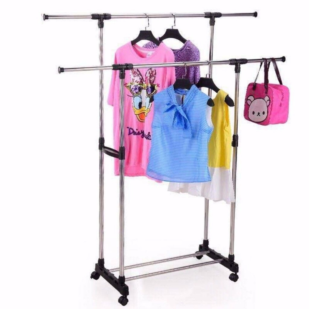 Double Pole Telescopic clothes Rack