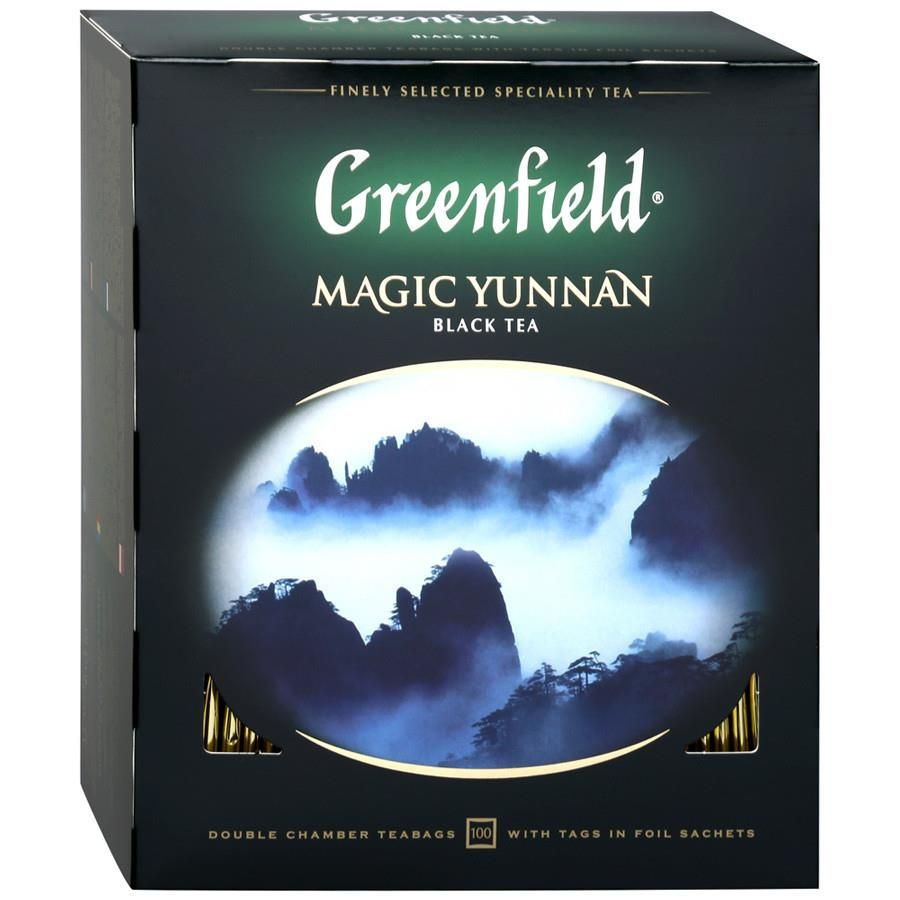 Greenfield Чай черный Magic Yunnan, 100 пакетиков по 2 г #1