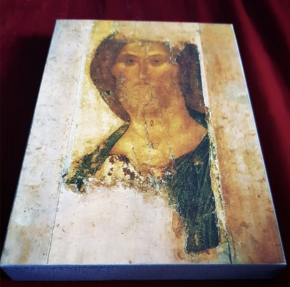 Икона Иисус Христос Спаситель Андрея Рублева на левкасе на дереве 26 см ...