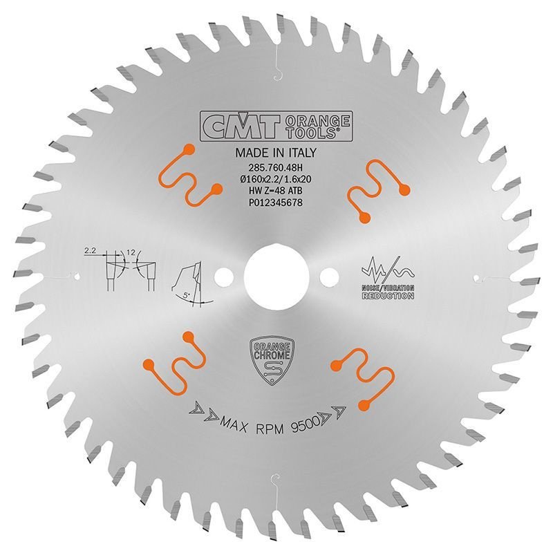 Диск пильный поперечное пиление увеличенный ресурс СМТ Италия 160x20x2,2/1,6 12 ATB Z48 CMT 285.760.48H #1