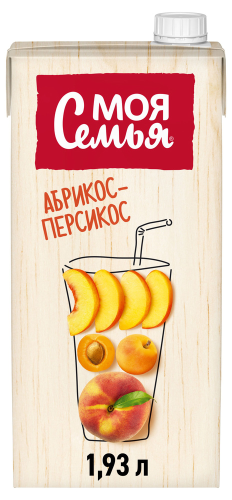 Напиток сокосодержащий Моя Семья из груш, яблок и персиков Персик-Кудесник, 1,93 л, 2 шт  #1