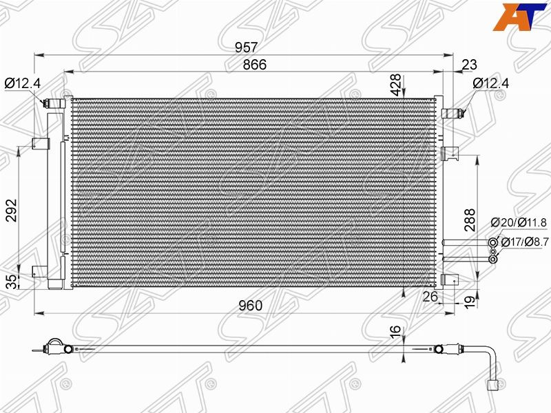 Радиатор кондиционера Land Rover Discovery 16-20 / Range Rover 12-22