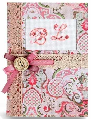 Набор для вышивки Luca-S "(S)P-09 Набор для изготовления открытки "Розовые узоры" / Счетный крест / Открытки #1