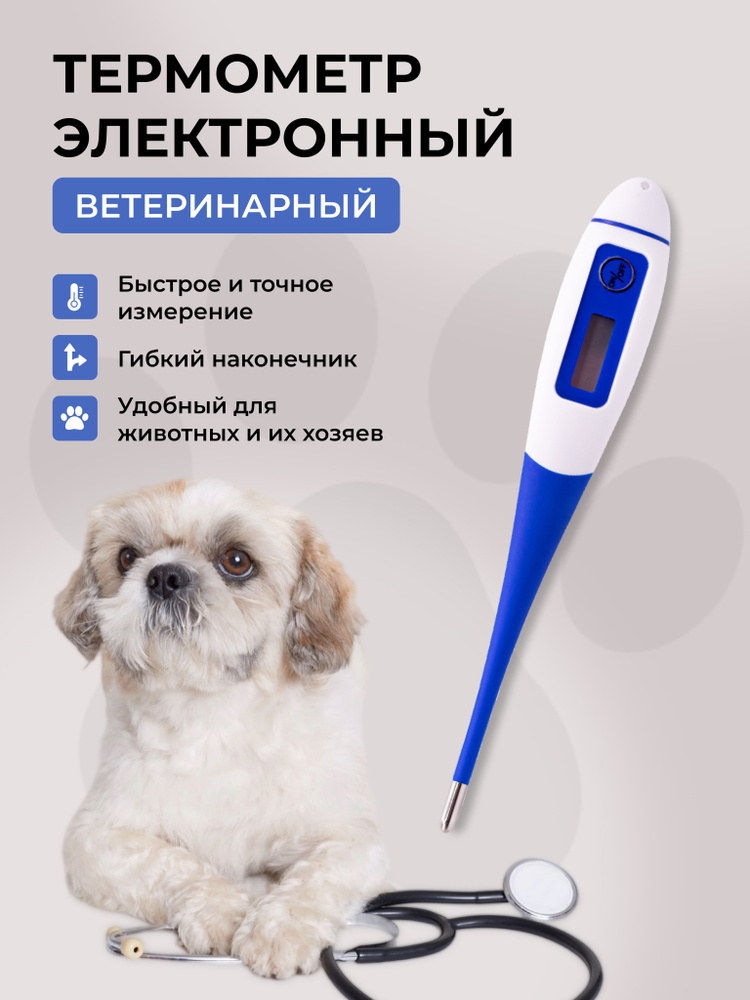 Термометр ветеринарный для животных - купить с доставкой по выгодным ценам  в интернет-магазине OZON (910100990)