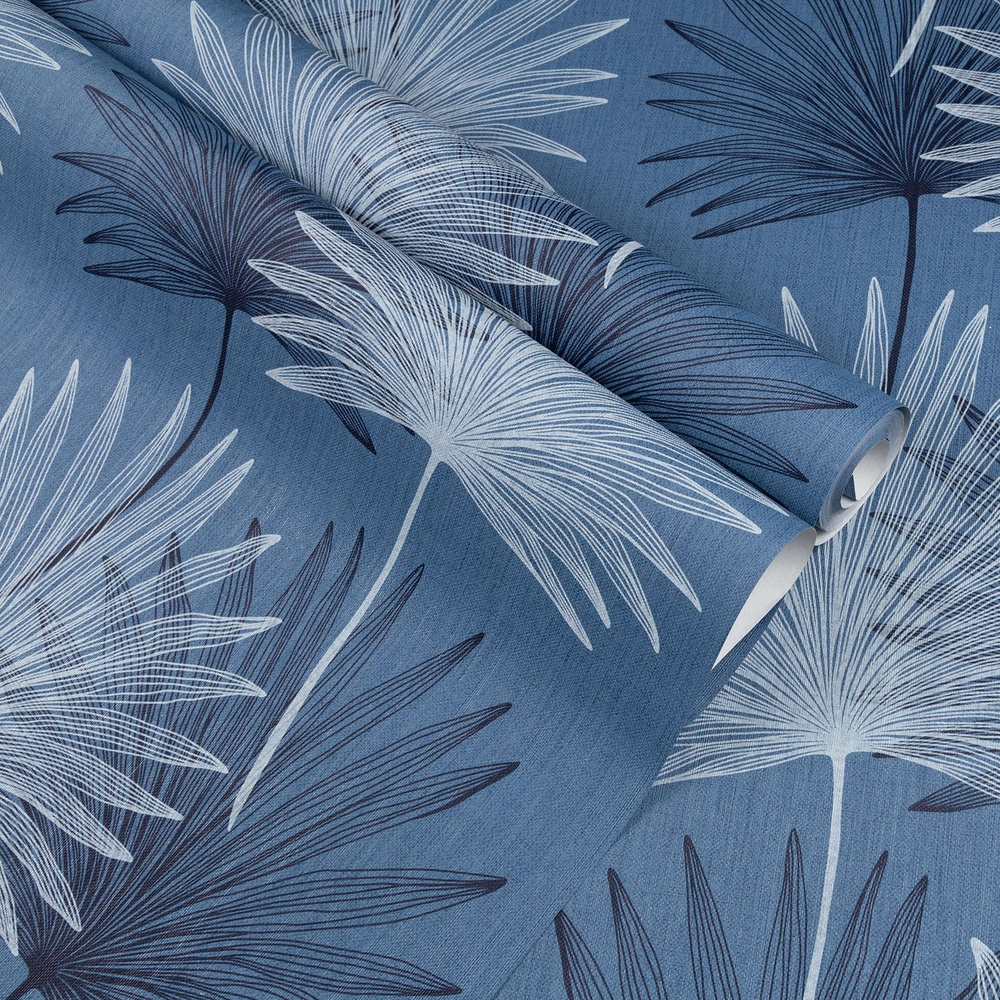 Обои метровые виниловые листья пальмы, скандинавский стиль, моющиеся, без  подбора рисунка - купить по выгодной цене в интернет-магазине OZON  (913114801)