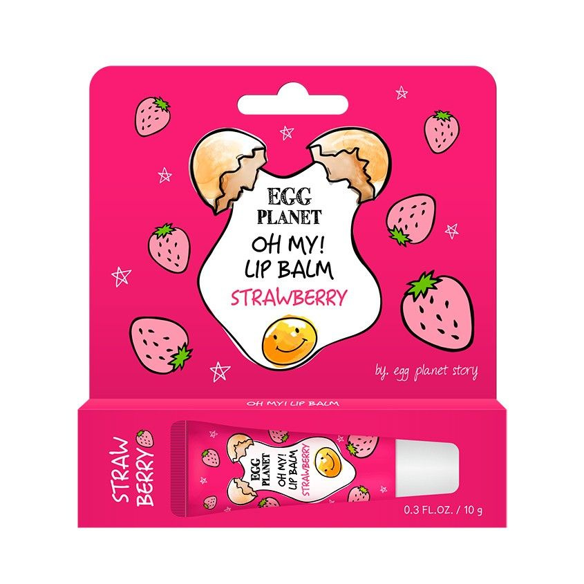 Бальзам для губ с клубникой DAENG GI MEO RI Egg Planet Oh My! Lip Balm - Strawberry (10 гр)  #1