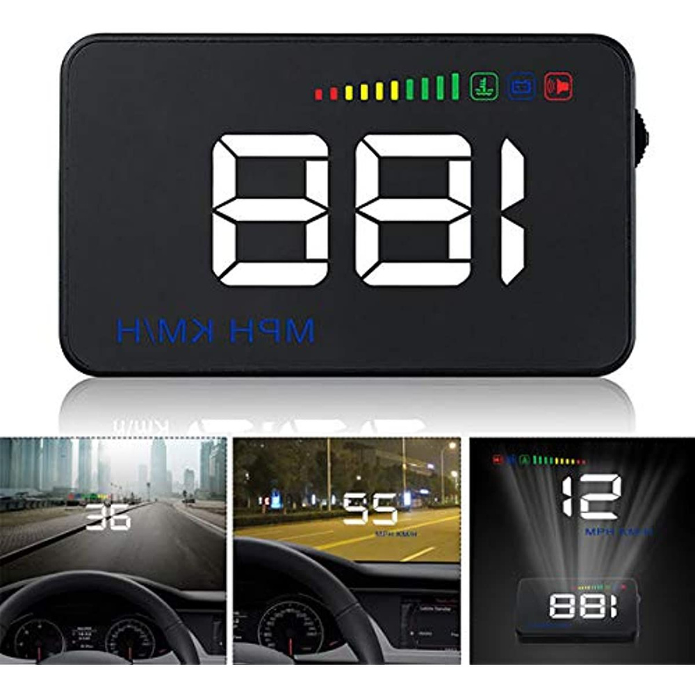 Автомобильный дисплей HUD, универсальный GPS-спидометр, сигнализация ...