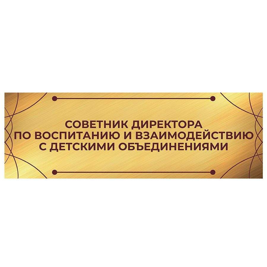 Табличка, на дверь, Арт Стенды, Советник директора по воспитанию, для школы, 30см х 10см #1