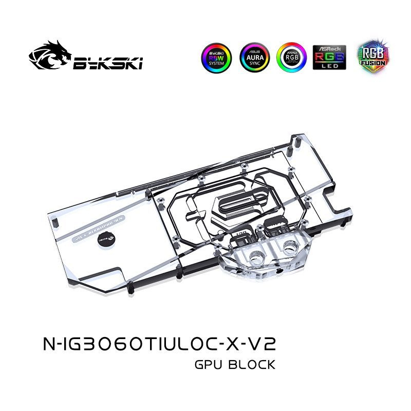 Водяной блок Bykski GPU для цветных видеокарт IGame RTX 3060Ti Advanced ...