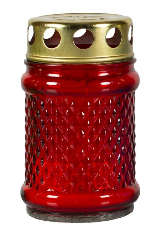 Лампада стеклянная заливная (литая свеча) с крышкой h-11 см D-100 ...