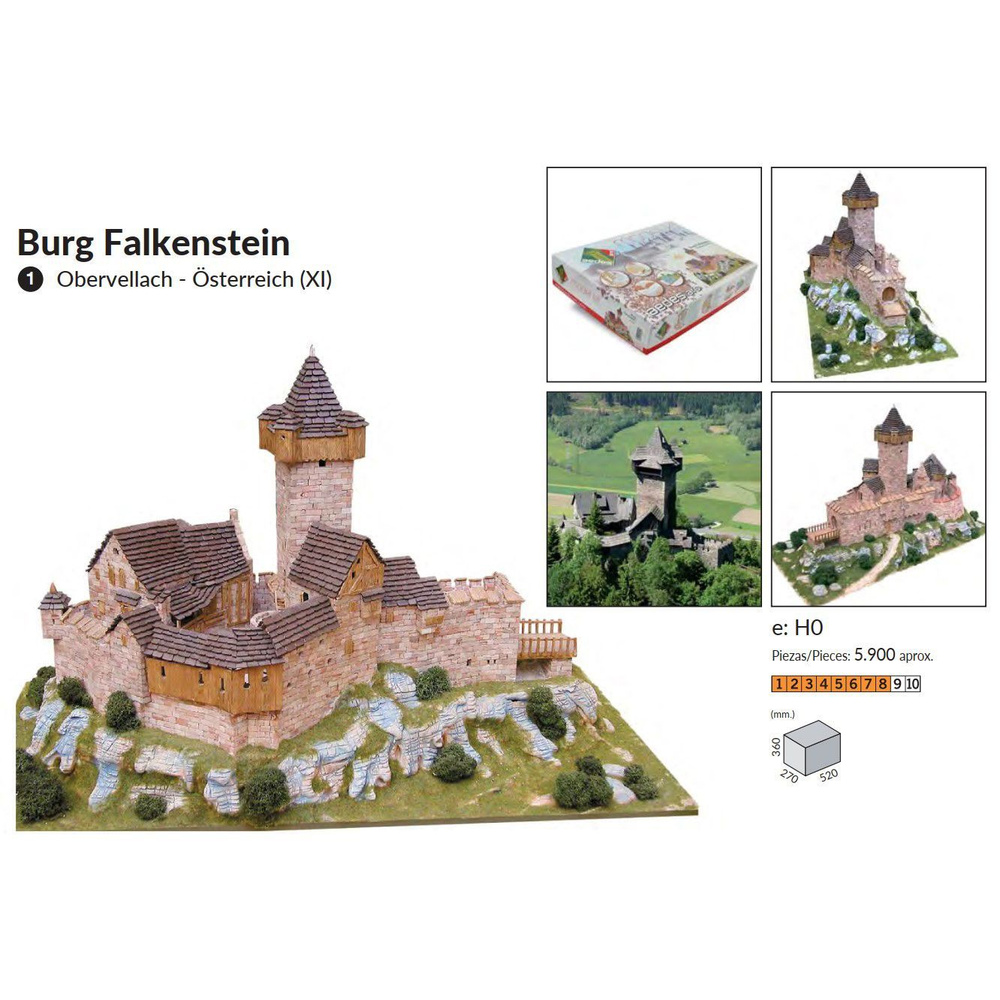 Замок Falkenstein, 600х360х310, 5900 деталей, сложность 8/10, керамический конструктор Aedes Ars (Испания) #1