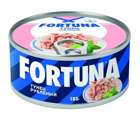 Тунец Fortuna рубленый в собственном соку, 185г, 4 шт #1