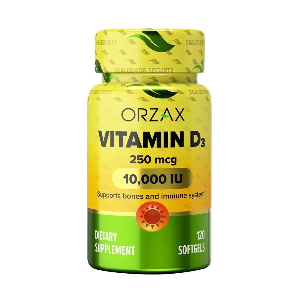 ORZAX Vitamin D3 10000 IU - 120 caps/ Орзакс Витамин Д3 10000 единиц ...