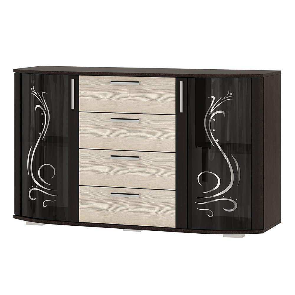 Комод со стразами Грация, венге/лоредо, 130x44x77 см, 6 ящ. купить c ...