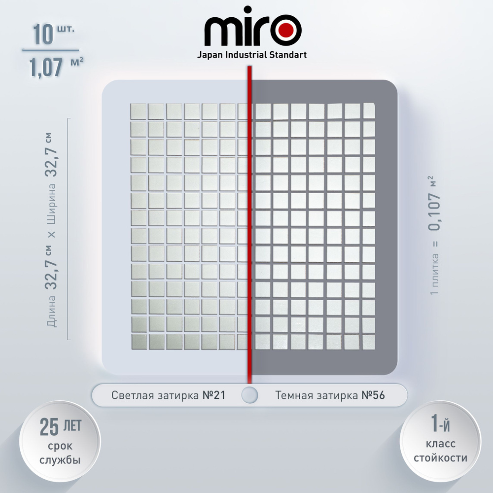 Плитка мозаика MIRO (серия Einsteinium №2), универсальная стеклянная плитка мозаика для ванной комнаты #1