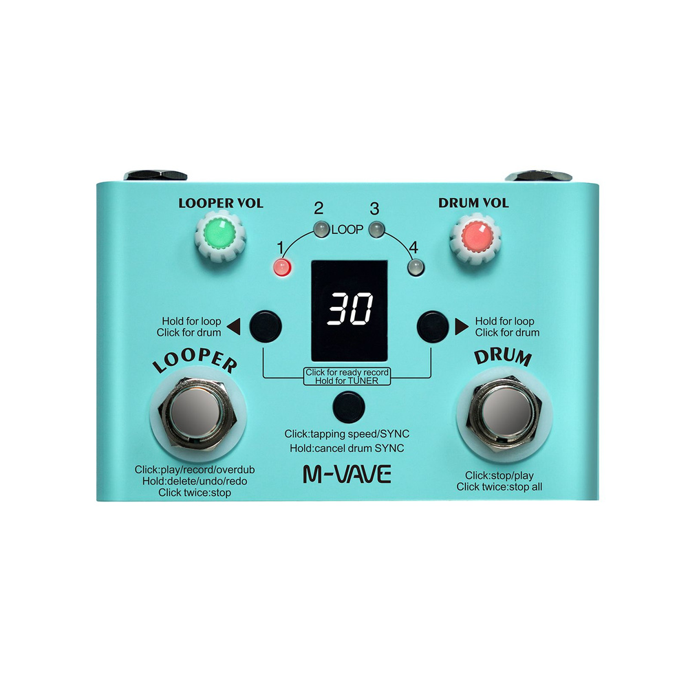 M-VAVE LOST TEMPO Педаль эффектов Drum & Looper Effector Mini 2-in-1 Looper #1