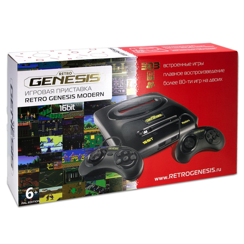 Игровая приставка SEGA Retro Genesis Modern + 303 игры + 2 джойстика  (модель: DN-05b, Серия: DN-00) - купить с доставкой по выгодным ценам в  интернет-магазине OZON (1152132187)