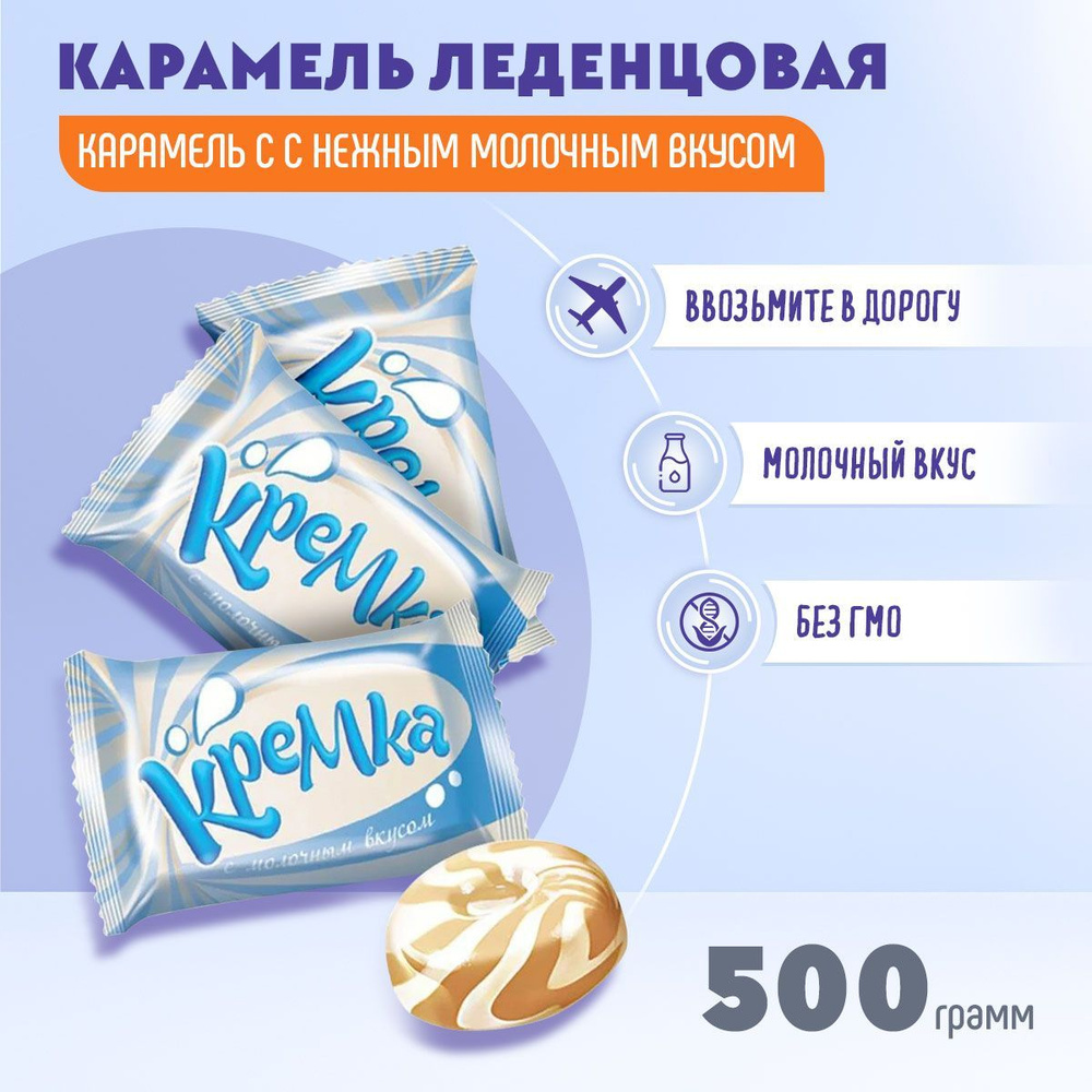 Карамель Кремка леденцовая с молочным вкусом 500 гр КДВ #1